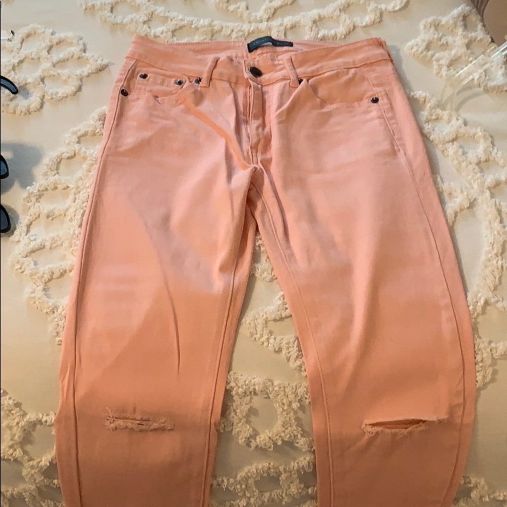 Pink skinny jeans